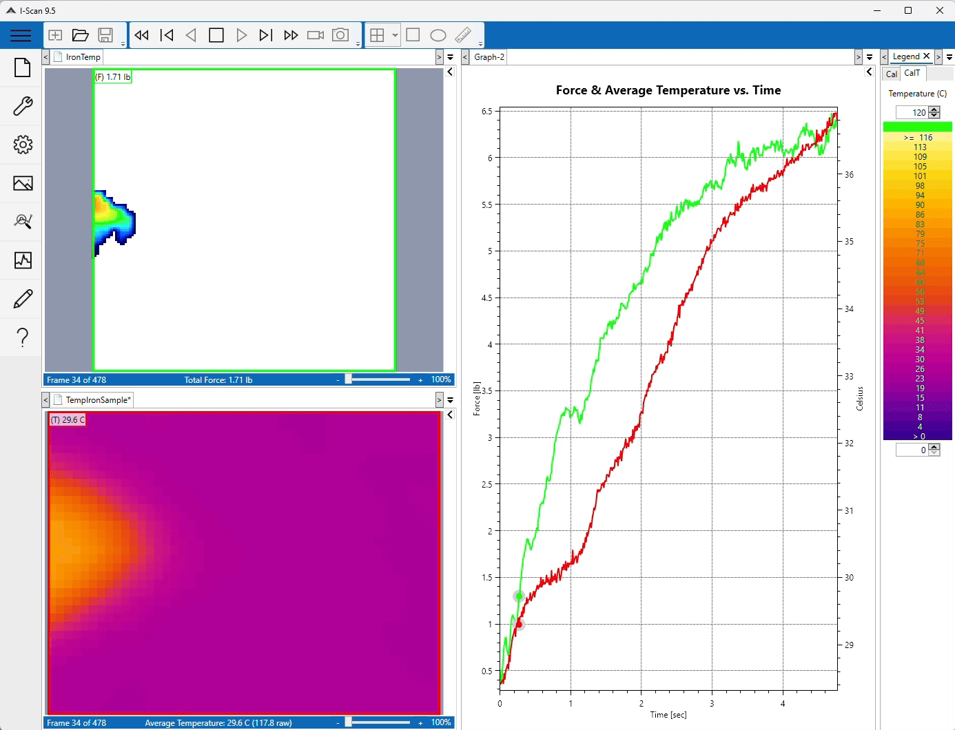 Temperature Mapping and Pressure Mapping Side by Side